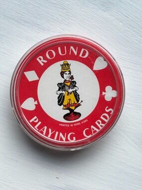 Vintage 70s Round Playing Cards • Retro Deck from QANTAS Airlines RARE